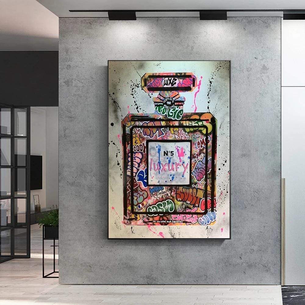 Chanel Jilted No.5 120cm x 150cm With Custom Etched Frame by Franko (2021)  : Painting Acrylic, Spray Paint on Canvas - SINGULART