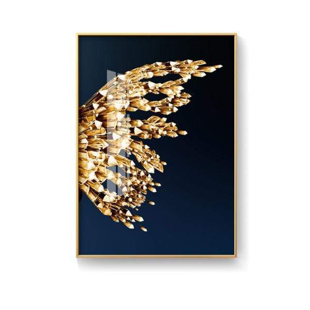 CloudShop Art Painting Canvas Print  60x100cm Left wing nordic-golden-butterfly Canvas Frame Wrap - Ready to Hang