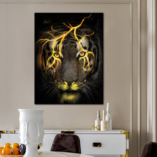CloudShop Art Painting Canvas Print  30x40cm Green Leopard nordic-lion-leopard Canvas Frame Wrap - Ready to Hang