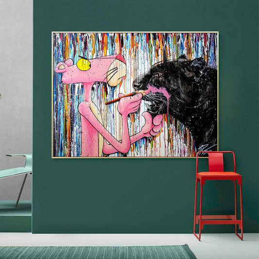 CloudShop Art Painting Canvas Print  50x70cm  painting-panther Canvas Frame Wrap - Ready to Hang