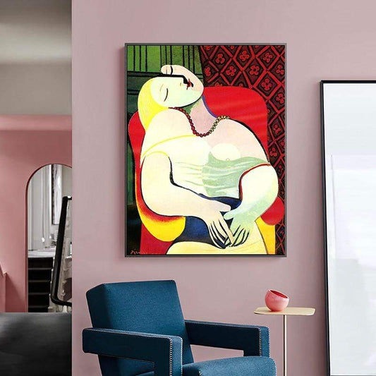 CloudShop Art Painting Canvas Print  50x70cm  picassos-dreaming-woman Canvas Frame Wrap - Ready to Hang