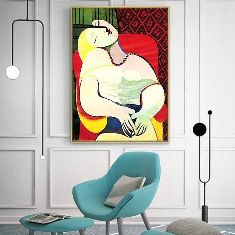 CloudShop Art Painting Canvas Print  60x80cm  picassos-dreaming-woman Canvas Frame Wrap - Ready to Hang