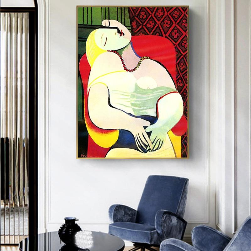 CloudShop Art Painting Canvas Print  70x100cm  picassos-dreaming-woman Canvas Frame Wrap - Ready to Hang