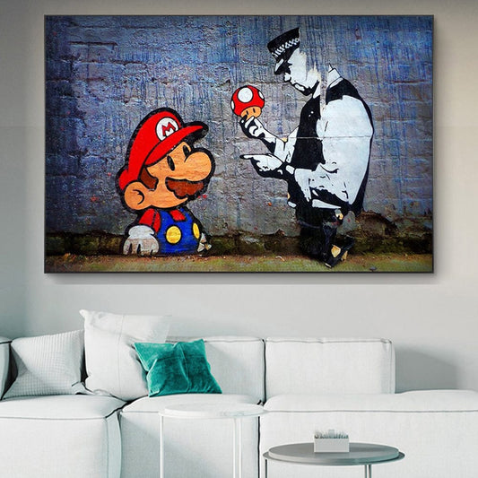 CloudShop Art Painting Canvas Print  30x40cm  police-mario Canvas Frame Wrap - Ready to Hang
