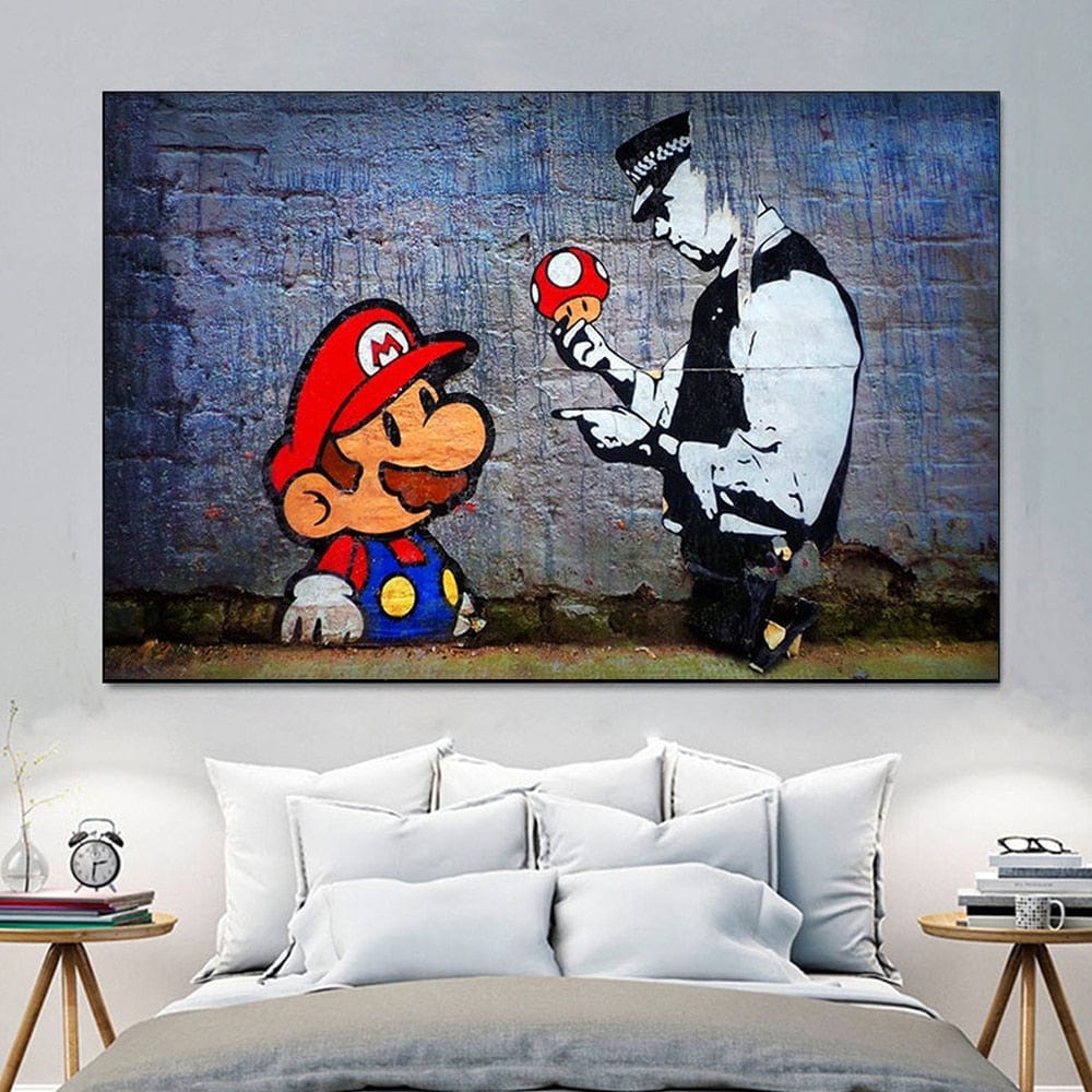 CloudShop Art Painting Canvas Print  50x70cm  police-mario Canvas Frame Wrap - Ready to Hang