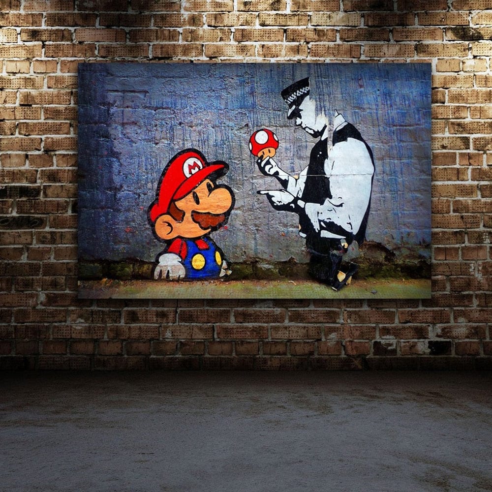 CloudShop Art Painting Canvas Print  120x170cm  police-mario Canvas Frame Wrap - Ready to Hang