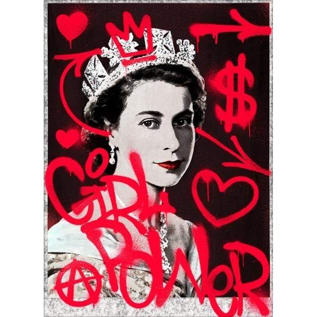 CloudShop Art Painting Canvas Print  100x140cm  queen-girl-power Canvas Frame Wrap - Ready to Hang