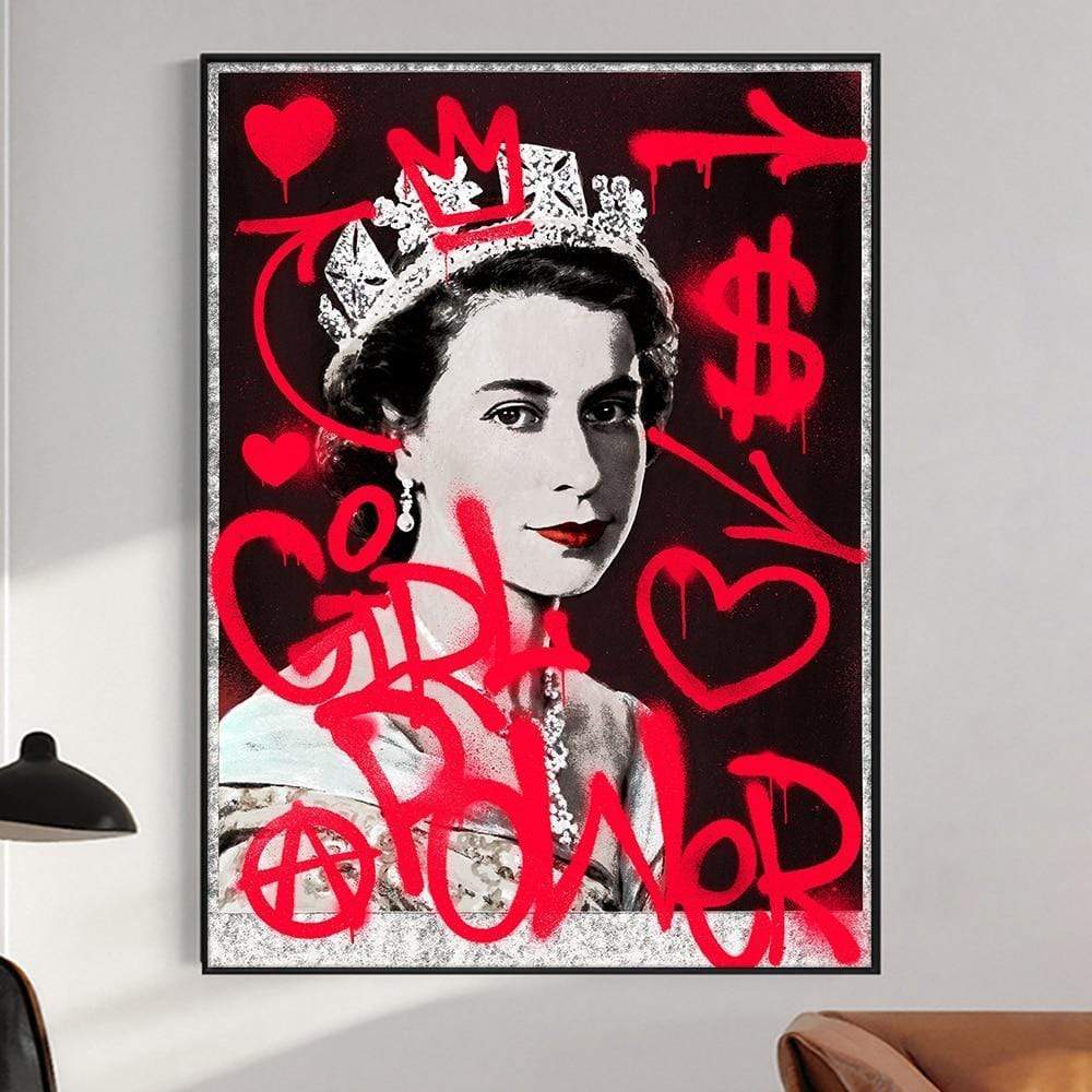 CloudShop Art Painting Canvas Print  70x100cm  queen-girl-power Canvas Frame Wrap - Ready to Hang