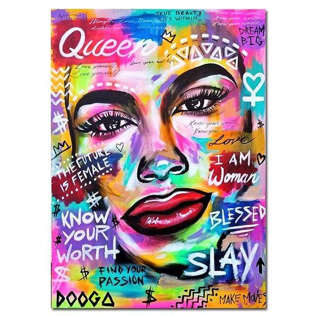 CloudShop Art Painting Canvas Print  60x80cm Rule The World queens-passion-power Canvas Frame Wrap - Ready to Hang