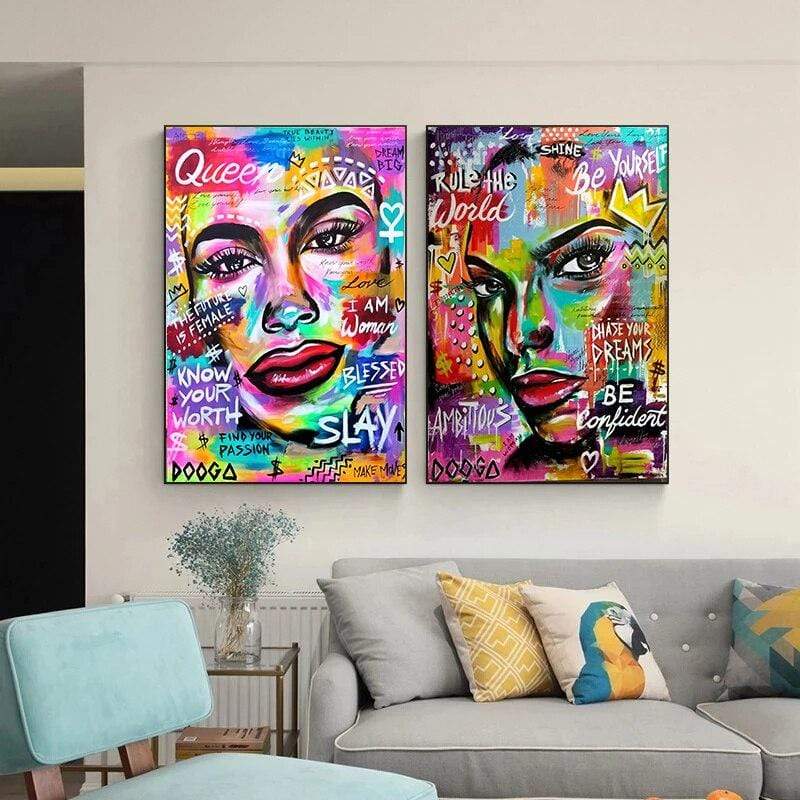 CloudShop Art Painting Canvas Print  60x90cm Rule The World queens-passion-power Canvas Frame Wrap - Ready to Hang