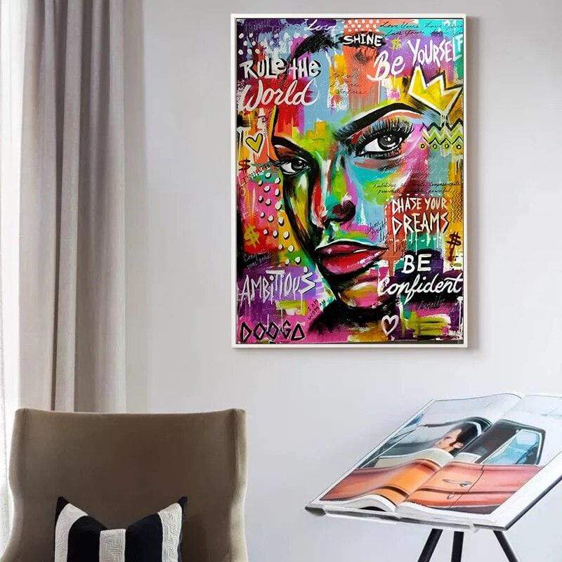 CloudShop Art Painting Canvas Print  60x80cm Know Your Worth queens-passion-power Canvas Frame Wrap - Ready to Hang