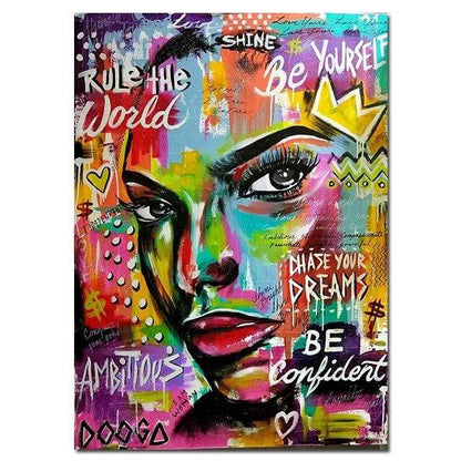 CloudShop Art Painting Canvas Print  120x170cm Know Your Worth queens-passion-power Canvas Frame Wrap - Ready to Hang