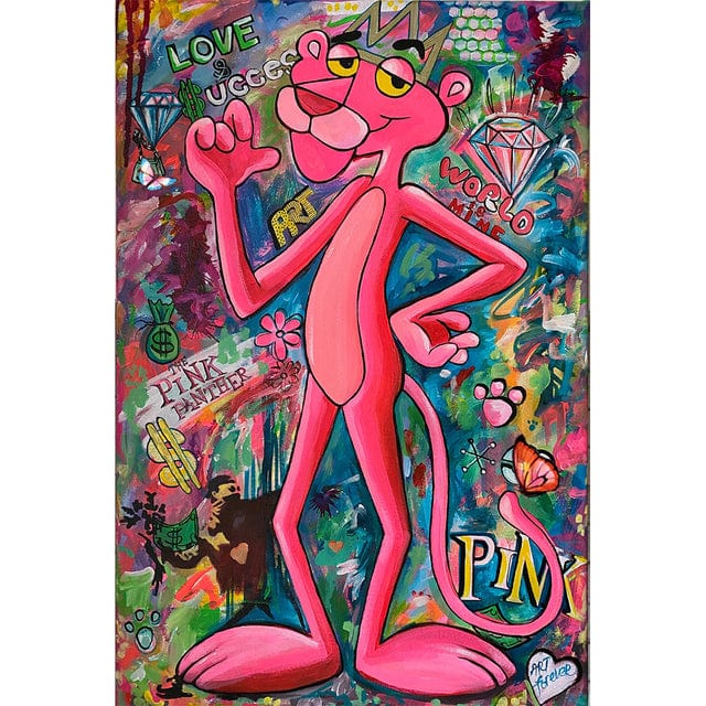 CloudShop Art Painting Canvas Print  120x170cm  rich-pink-panther Canvas Frame Wrap - Ready to Hang