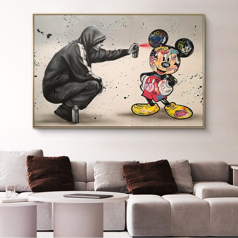 CloudShop Art Painting Canvas Print  60x90cm  spraying-mickey Canvas Frame Wrap - Ready to Hang