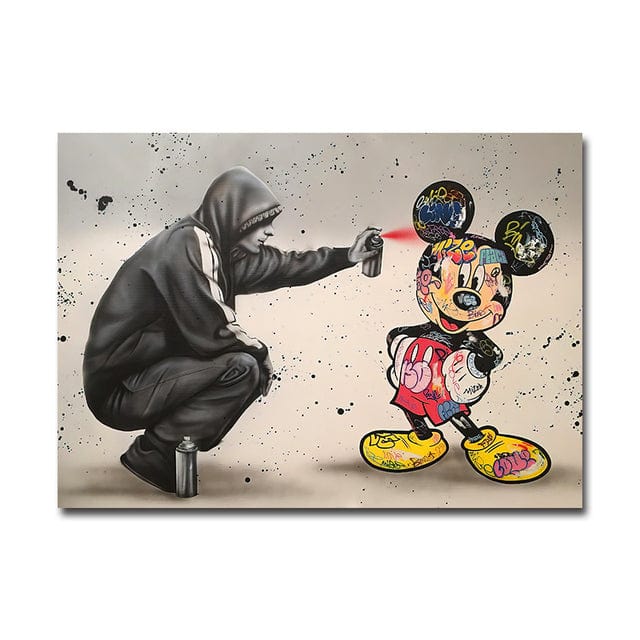 CloudShop Art Painting Canvas Print  120x170cm  spraying-mickey Canvas Frame Wrap - Ready to Hang