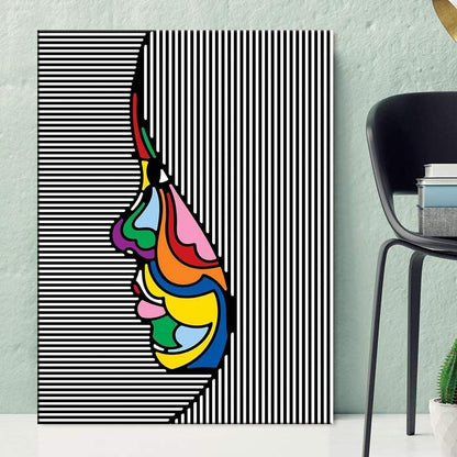 CloudShop Art Painting Canvas Print  50x75cm  stripe-the-colors Canvas Frame Wrap - Ready to Hang