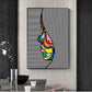CloudShop Art Painting Canvas Print  60x80cm  stripe-the-colors Canvas Frame Wrap - Ready to Hang