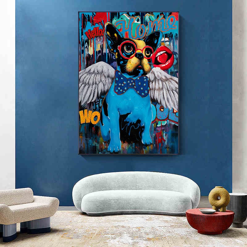 CloudShop Art Painting Canvas Print  60x80cm  the-angel-dog Canvas Frame Wrap - Ready to Hang