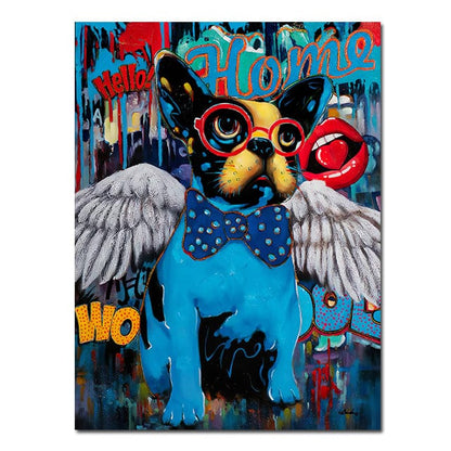 CloudShop Art Painting Canvas Print  60x90cm  the-angel-dog Canvas Frame Wrap - Ready to Hang