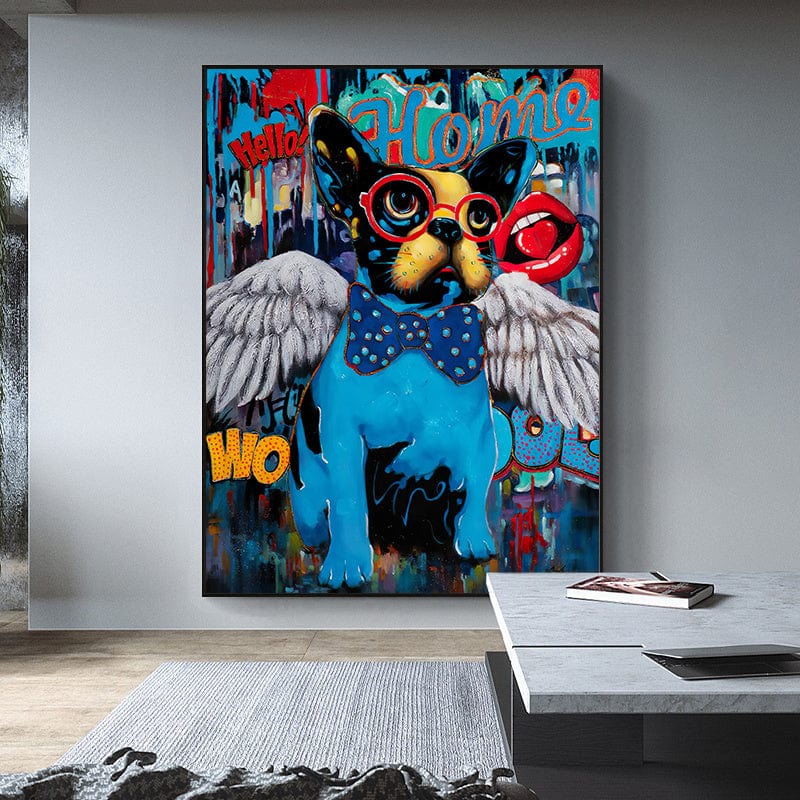CloudShop Art Painting Canvas Print  40x60cm  the-angel-dog Canvas Frame Wrap - Ready to Hang