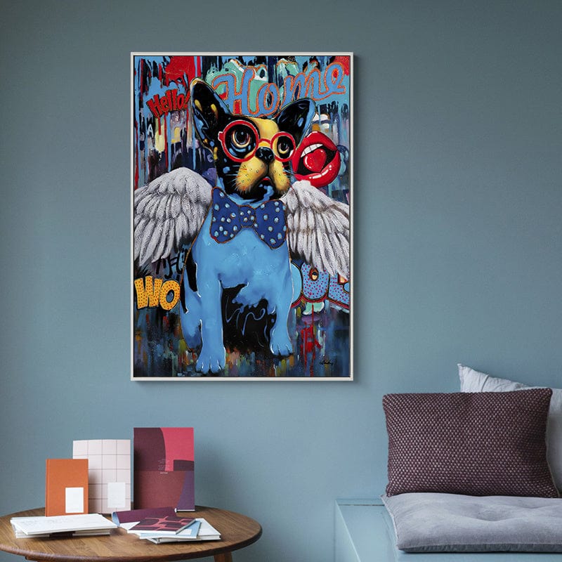 CloudShop Art Painting Canvas Print  120x170cm  the-angel-dog Canvas Frame Wrap - Ready to Hang