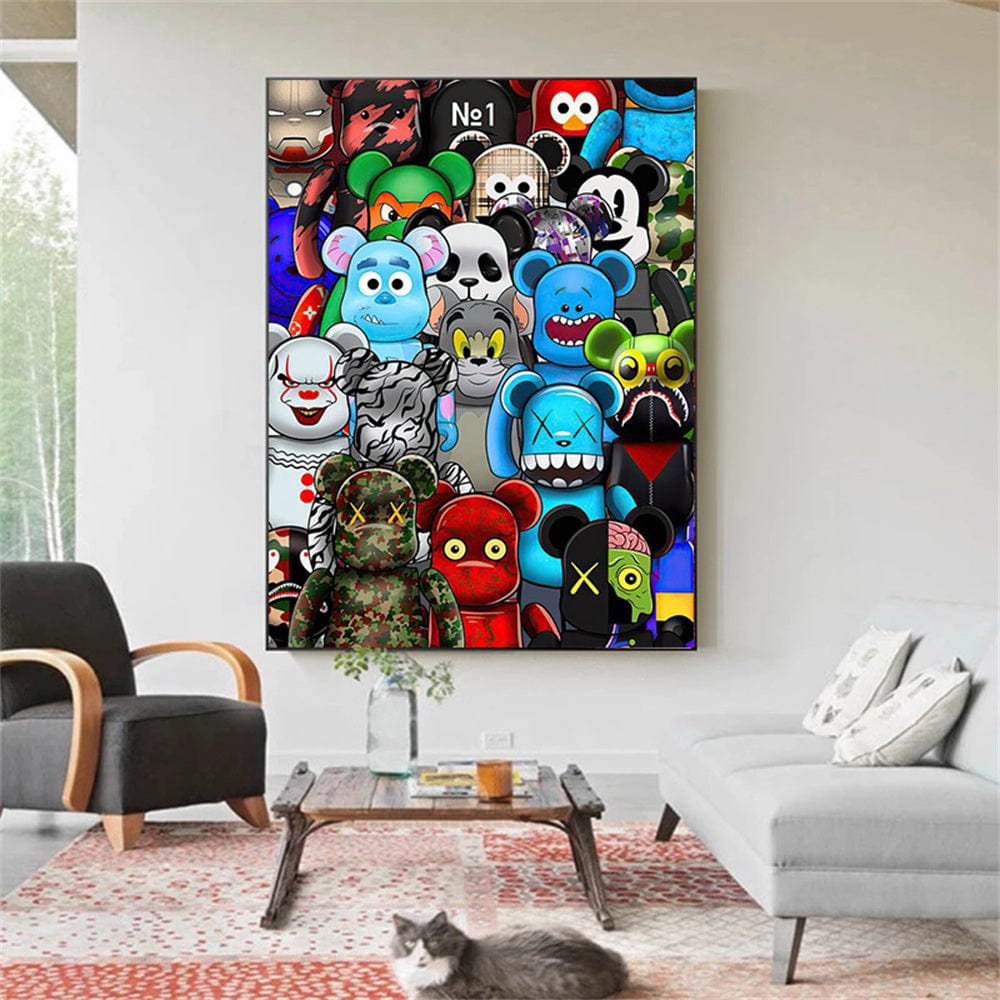 CloudShop Art Painting Canvas Print  50x75cm  the-bear-army Canvas Frame Wrap - Ready to Hang