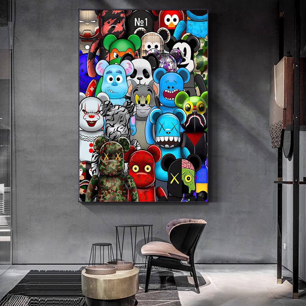 CloudShop Art Painting Canvas Print  120x170cm  the-bear-army Canvas Frame Wrap - Ready to Hang