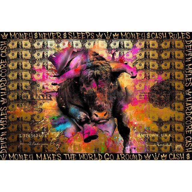 CloudShop Art Painting Canvas Print  120x170cm  the-bull-money Canvas Frame Wrap - Ready to Hang