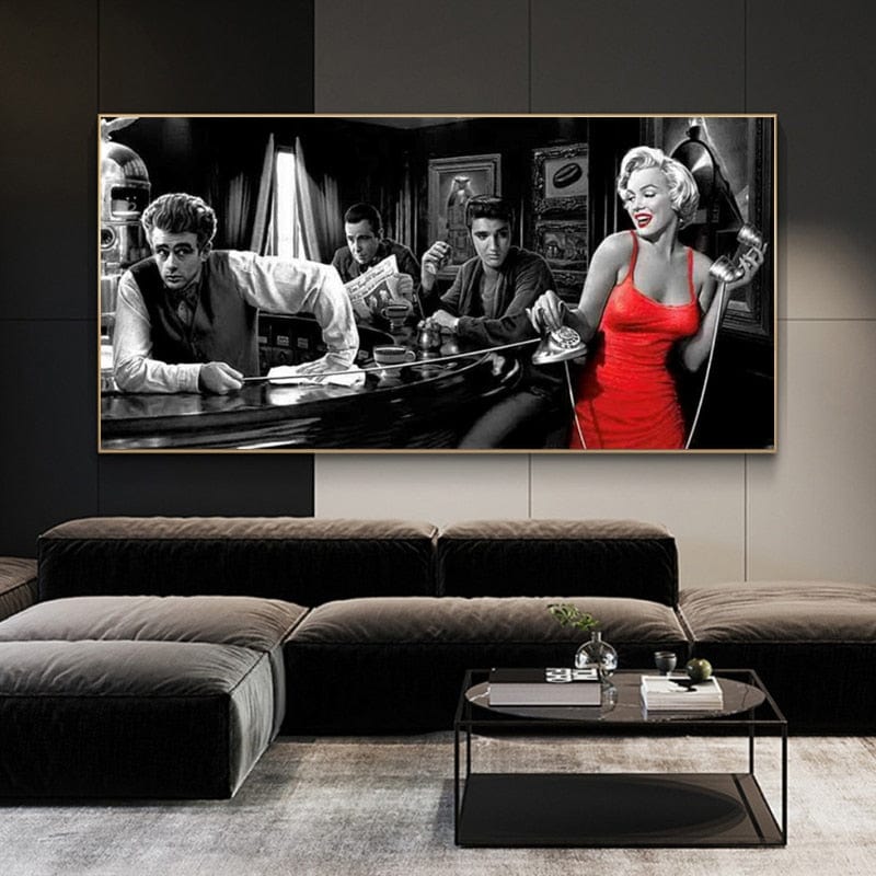 CloudShop Art Painting Canvas Print  60x120cm  the-crew-with-marilyn Canvas Frame Wrap - Ready to Hang