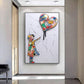 CloudShop Art Painting Canvas Print  50x70cm  the-girl-with-the-heart Canvas Frame Wrap - Ready to Hang