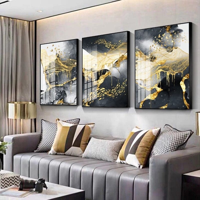 CloudShop Art Painting Canvas Print the-golden-marbles 30x40cm Gold Marble 1 Canvas Frame Wrap - Ready to Hang