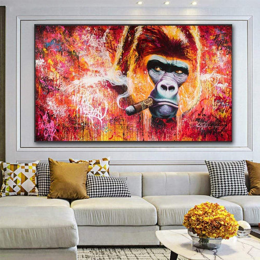 CloudShop Art Painting Canvas Print  60x80cm  the-gorilla-boss Canvas Frame Wrap - Ready to Hang