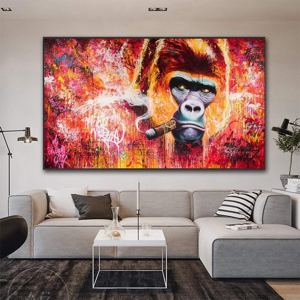 CloudShop Art Painting Canvas Print  60x100cm  the-gorilla-boss Canvas Frame Wrap - Ready to Hang