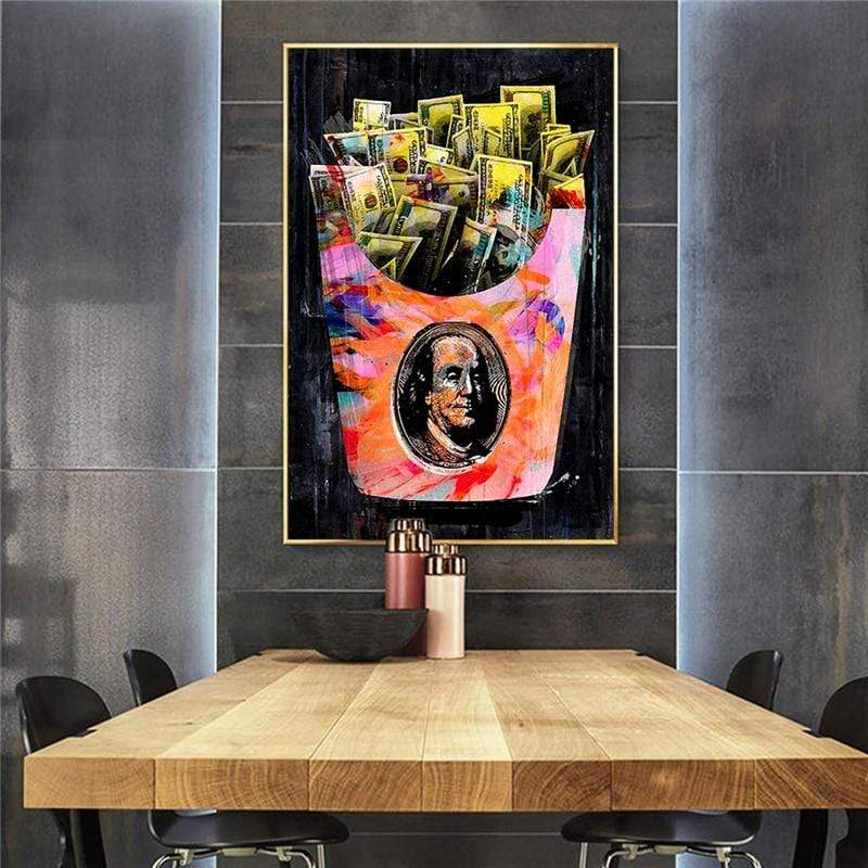 CloudShop Art Painting Canvas Print  50x75cm  the-money-fries Canvas Frame Wrap - Ready to Hang