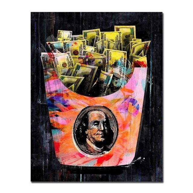 CloudShop Art Painting Canvas Print  110x160cm  the-money-fries Canvas Frame Wrap - Ready to Hang