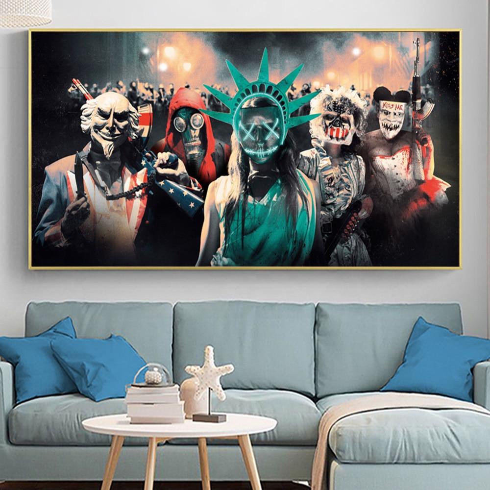 CloudShop Art Painting Canvas Print  50x70cm  the-purge-anarchy Canvas Frame Wrap - Ready to Hang