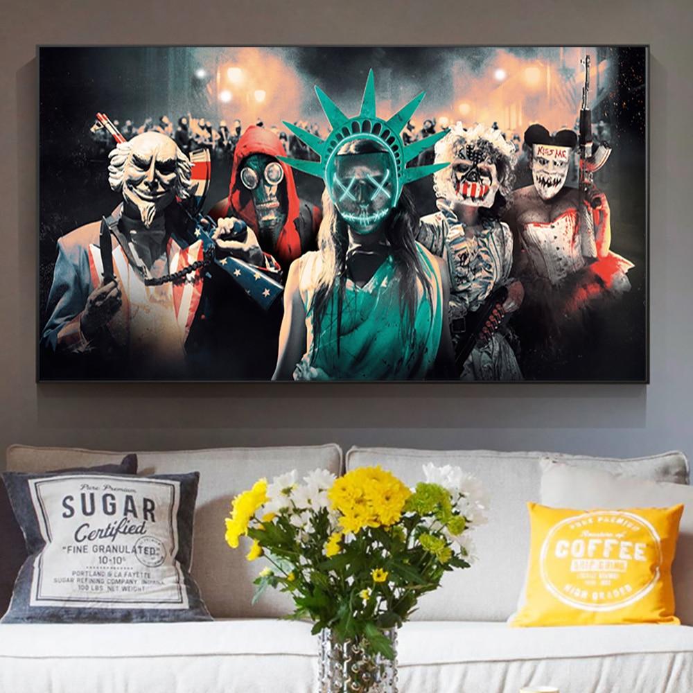 CloudShop Art Painting Canvas Print  70x120cm  the-purge-anarchy Canvas Frame Wrap - Ready to Hang