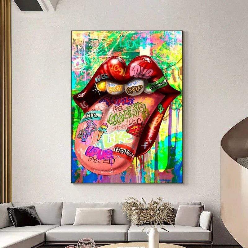 CloudShop Art Painting Canvas Print  50x70cm  them-rolling-stones Canvas Frame Wrap - Ready to Hang