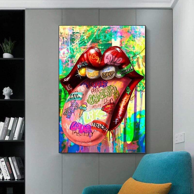 CloudShop Art Painting Canvas Print  60x90cm  them-rolling-stones Canvas Frame Wrap - Ready to Hang