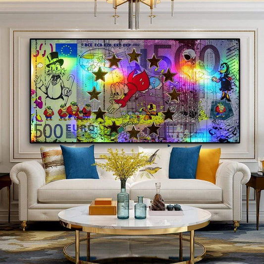 CloudShop Art Painting Canvas Print  40x80cm  ultimate-500-euros Canvas Frame Wrap - Ready to Hang