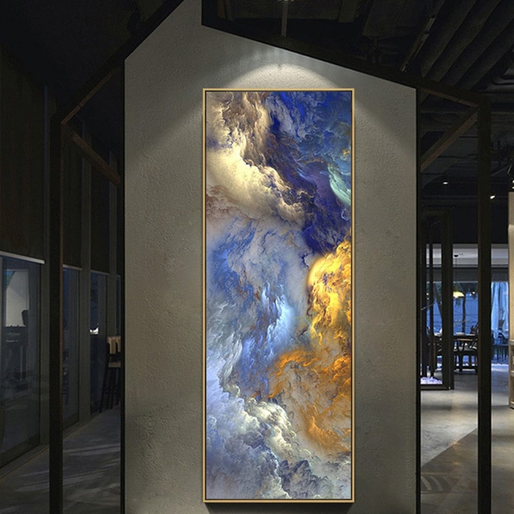 CloudShop Art Painting Canvas Print unreal-blue-landscape 50x150cm Canvas Frame Wrap - Ready to Hang 