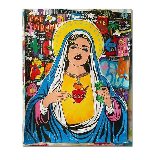CloudShop Art Painting Canvas Print  120x170cm  virgin-mary-queen Canvas Frame Wrap - Ready to Hang