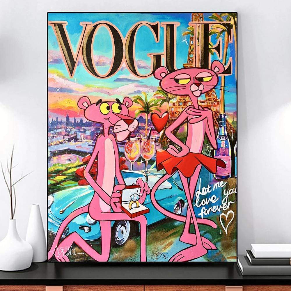 CloudShop Art Painting Canvas Print  50x70cm  vogue-love-you-forever Canvas Frame Wrap - Ready to Hang
