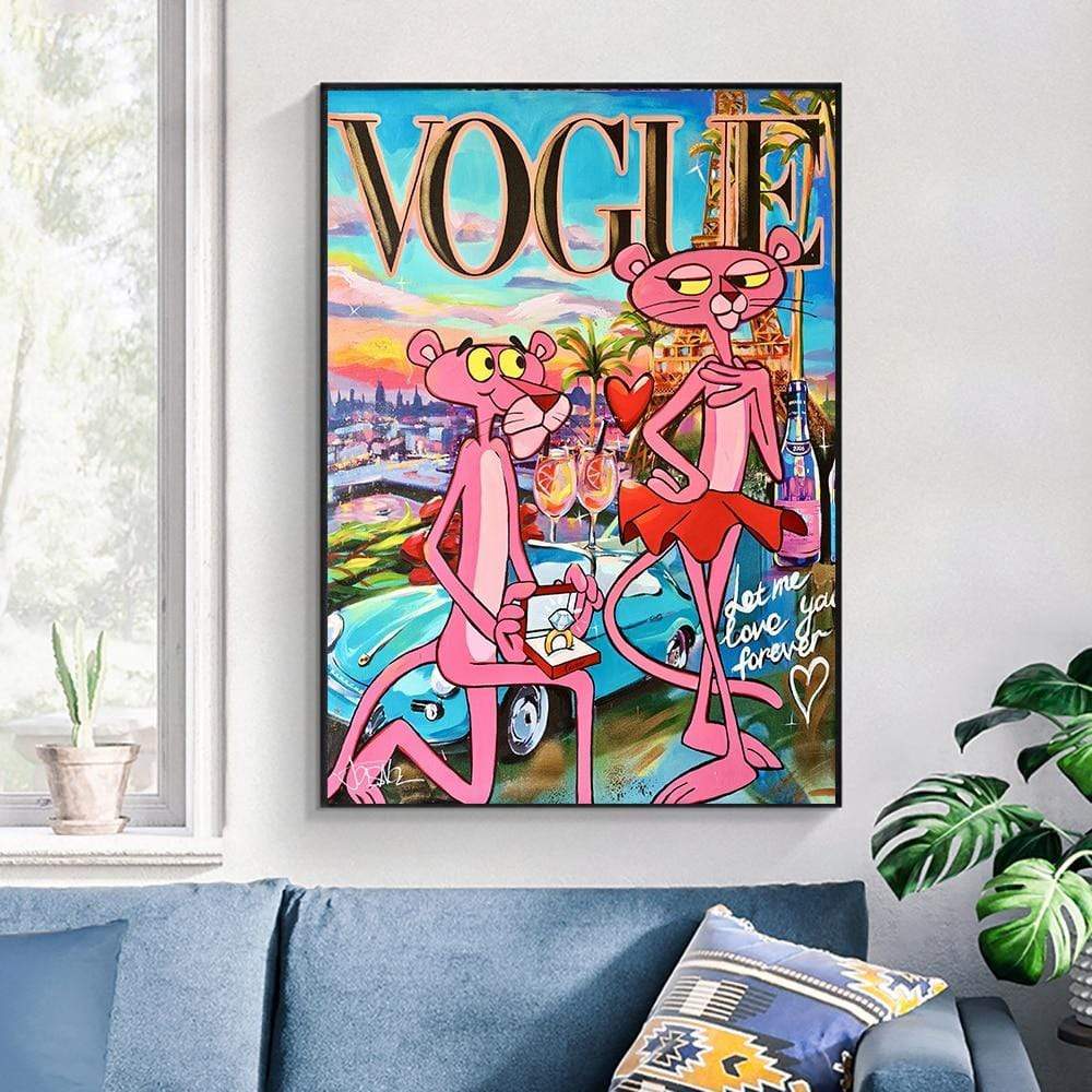 CloudShop Art Painting Canvas Print  100x140cm  vogue-love-you-forever Canvas Frame Wrap - Ready to Hang