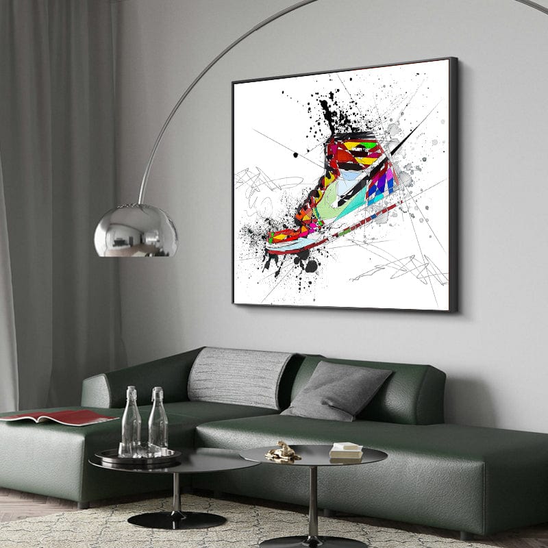 CloudShop Art Painting Canvas Print  120x120cm  watercolor-sneaker Canvas Frame Wrap - Ready to Hang
