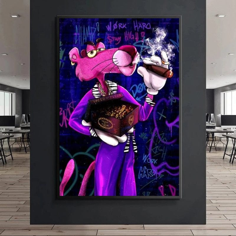 CloudShop Art Painting Canvas Print  30X40cm Purple work-hard-stay-high Canvas Frame Wrap - Ready to Hang