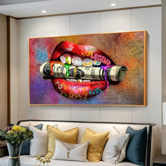 CloudShop Art Painting Canvas Print  50x90cm  your-dope-kiss Canvas Frame Wrap - Ready to Hang