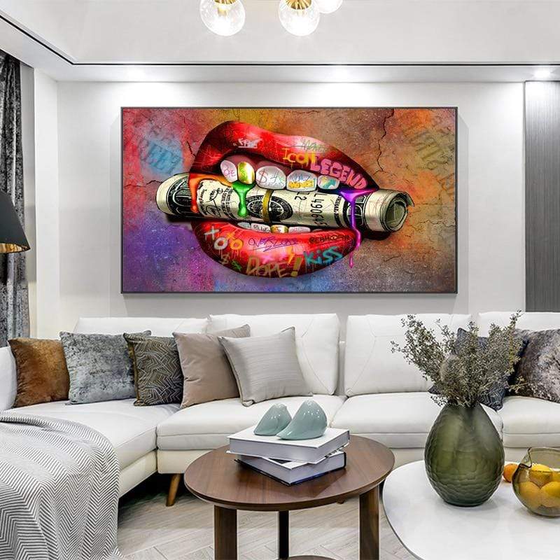 CloudShop Art Painting Canvas Print  60x100cm  your-dope-kiss Canvas Frame Wrap - Ready to Hang