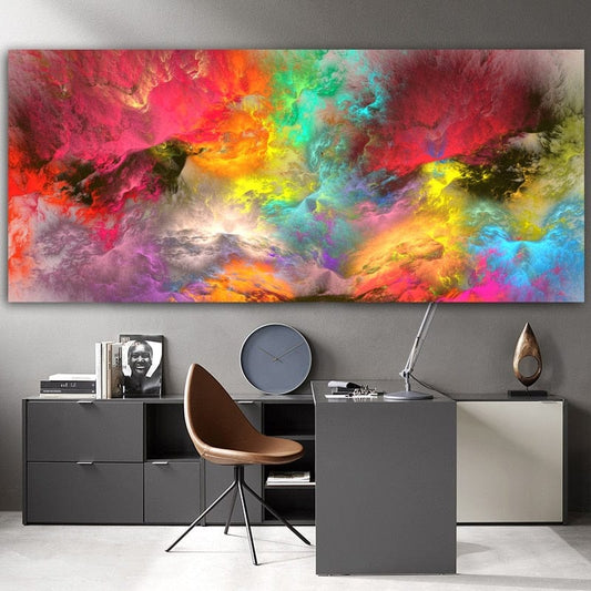CloudShop Art Painting Canvas Print colorful-clouds-abstract 30x60cm | 12x24 inches Canvas Print - With Wrap Frame 