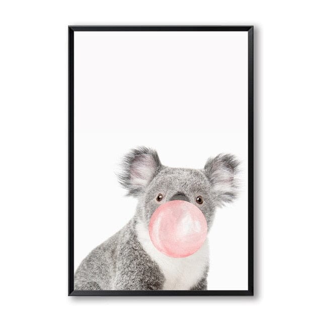 CloudShop Art Painting Canvas Print cute-bubble-animals 120x170cm Design A Canvas Frame Wrap - Ready to Hang